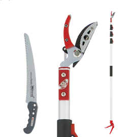 [HWASHIN] Clamp-Type High-Altitude Pruning Shears S-360 + Saw, 1.76~5M, Carbon Tool Steel SK-5, Teflon Coating, Aluminum Handle, 4-stage length adjustment - China OEM